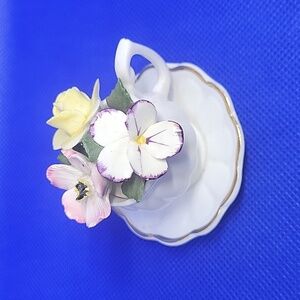 Victoria secret vintage fine China flowers in a tea cup